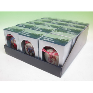 Ялинкова іграшка - плоска куля з малюнком ялинки, D7,5 см, червоний, кераміка (000616-1)