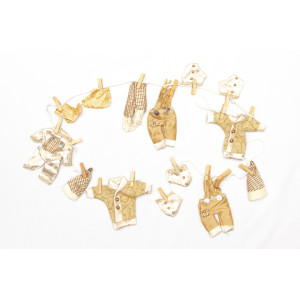 Новорічна прикраса - підвісна гірлянда, 2 м, жовтий, білий, текстиль (430123)