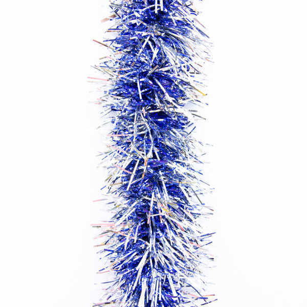 Новорічна прикраса - мішура, 200x7 см, ПВХ, бузковий-срібляста (ГС-70/70/2-1)