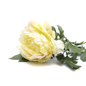Штучна квітка Півонія, 83 см, білий, пластик (130344)