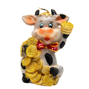 Свічка Бичок з маленькими монетами, 9,5 см (011445-8)