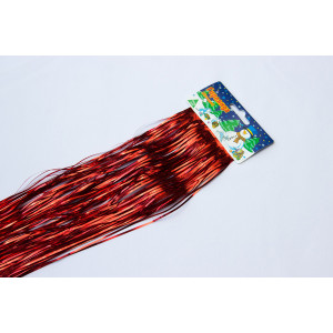 Новорічна прикраса - дощик, 150x24 см, ПВХ, червоний (ГД-240/1,5-3)