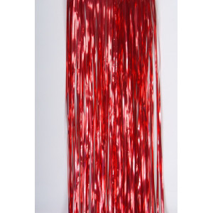 Новорічна прикраса - дощик, 150x24 см, ПВХ, червоний (ГД-240/1,5-3)