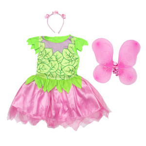 Дитячий карнавальний костюм фея, зріст 92-104 см, рожевий, віскоза, поліестер (091036A)