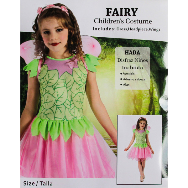 Дитячий карнавальний костюм фея, зріст 92-104 см, рожевий, віскоза, поліестер (091036A)