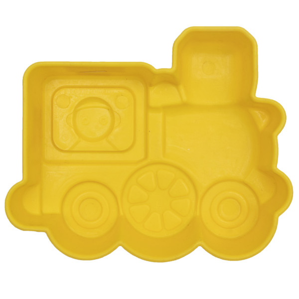 Формочка - паровозик, 16x13x3,5 см, жовтий, пластик (JH2-006-1)