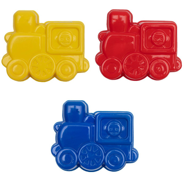 Формочка - паровозик, 16x13x3,5 см, жовтий, пластик (JH2-006-1)