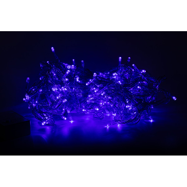 Світлодіодна гірлянда, 12 м, 240 л, 8 режимів, синій, IP44 (350124)