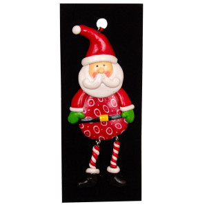 Новорічна ялинкова іграшка - фігурка Санта (Дід Мороз), 13 см, червоний, полірезин (001583-4)