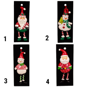 Новорічна ялинкова іграшка - фігурка Санта (Дід Мороз), 13 см, червоний, полірезин (001583-4)