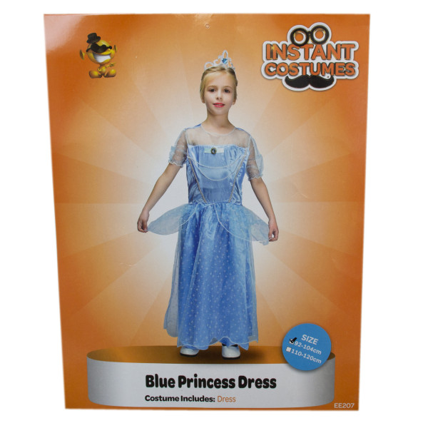 Дитячий карнавальний костюм маленька принцеса, зріст 110-120 см, блакитний, віскоза, поліестер (ЕЕ207В)