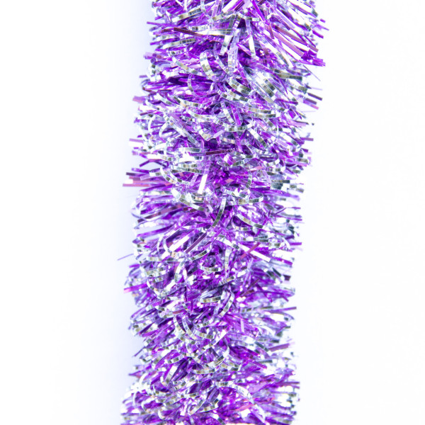 Новорічна прикраса - мішура, 200x7 см, ПВХ, сріблясто-бузковий (ГСС-50/70/2-10)