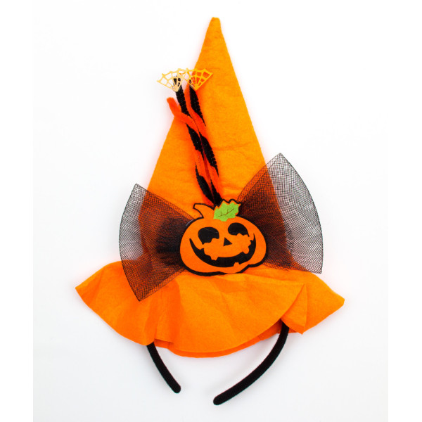 Карнавальний капелюх-обідок з гарбузом, помаранчевий, чорний (513276-1)