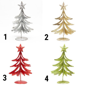 Настільна ялинка, 15 см, сріблястий, дріт (000715-1)