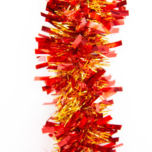 Новорічна прикраса - мішура, 200x7 см, ПВХ, червоно-золотиста (ГН-50/70/2-4)