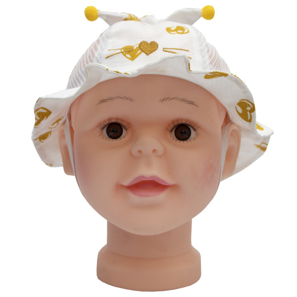 Панама дитяча з сіткою, білий, 46-50 см, 2-4 роки, бавовна (517717)