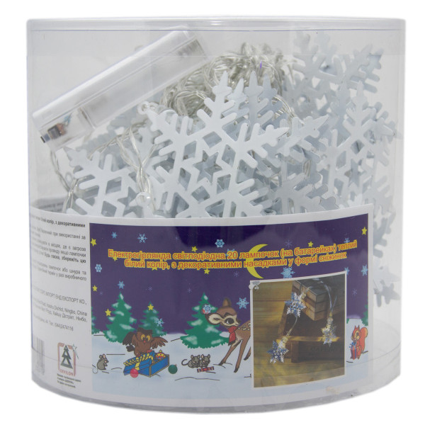 Світлодіодна гірлянда-нитка - зірки, 4 м, 20 л, 3AA батарейки, теплий білий, IP20 (652419)