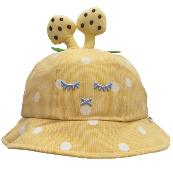 Панама дитяча з грибочками, жовтий, 48-53 см, 3-6 років, бавовна (517809)