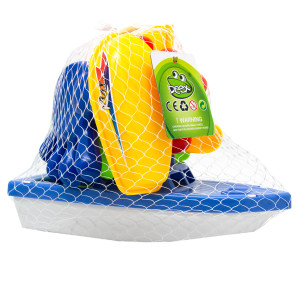 Пісочний набір - пасочки та кораблики, 6 шт, сітка, синій, пластик (DBS11020-1)