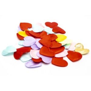 Хлопавка пневматична, 25 см, різнокольорові тканинні сердечка (400621-1)