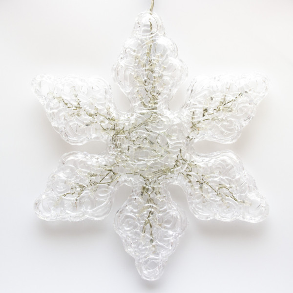 Світлодіодна декорація - сніжинка, 54л, різнокольоровий, контролер, акрил, IP20 (041138)