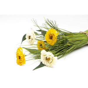 Штучні квіти Камелія, сніп, 45 см, різнокольоровий, пластик (130382)