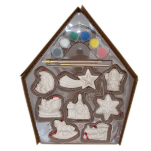 Набір для дитячої творчості - новорічний, 8 шт, 7 см, кераміка (021925)