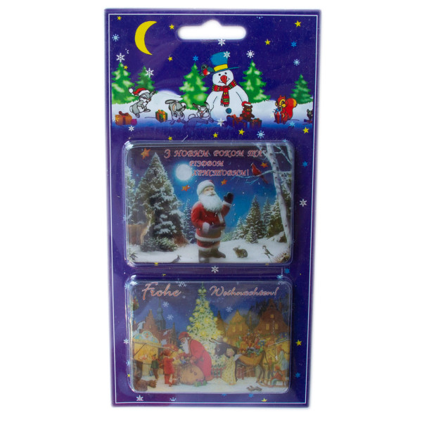 Набір новорічних магнітів Санта (Дід Мороз), 2 шт, 5,5x7,5 см (440337-4)