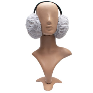 Хутряні навушники дитячі, теплі з еко хутра, 19,5x14,8x14 см, сірі (240042)