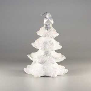 Свічка - Ялинка з дзвіночком, 7,8x4,5x11,4 см, білий, парафін (790951-1)