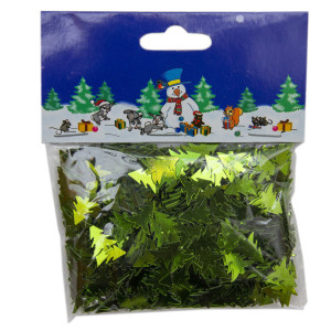 Конфетті, ялинки, 1,2 см, 30 г, зелений, PET (201081)