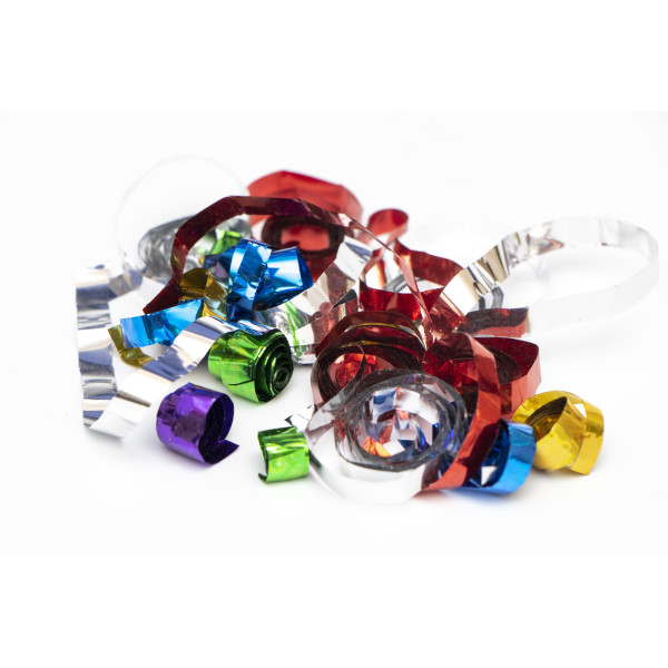 Хлопавка пружинна, 16 см, різнокольорові смужки з фольги (400072)