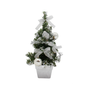 Ялинка прикрашена, 20 см, сріблястий декор (472031)