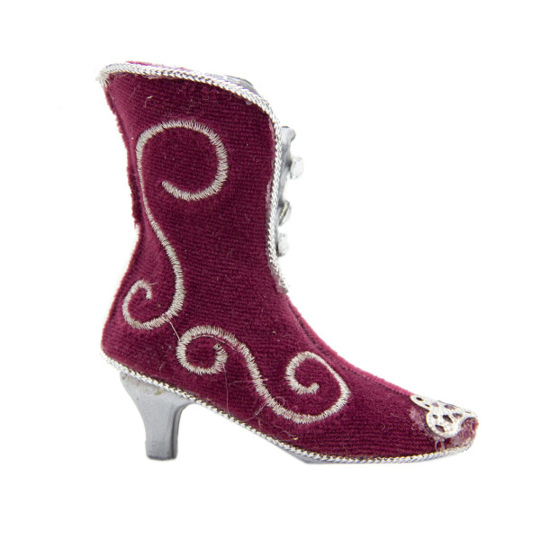 Новорічна ялинкова іграшка - фігурка Черевичок, 8,5 см, червоний, пластик (430185)