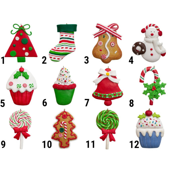 Новорічна ялинкова іграшка - фігурка Тістечко блакитне, 8 см, синій, полірезин (000661-12)