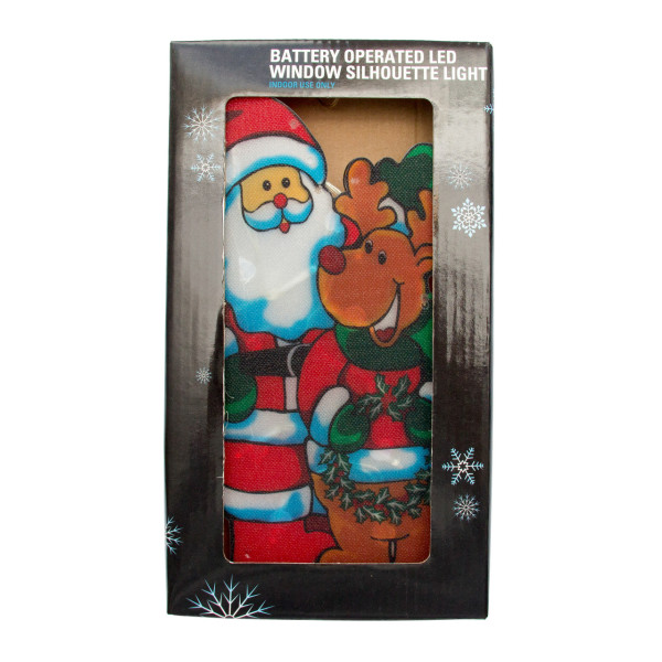 Світлодіодна декорація - Санта (Дід Мороз) та Олень, 25x13,5 см, 10л, пластик, IP20 (640331)