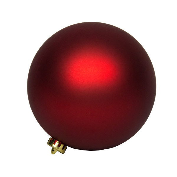 Ялинкова іграшка - куля, D15 см, червона, матова пластик (033935)