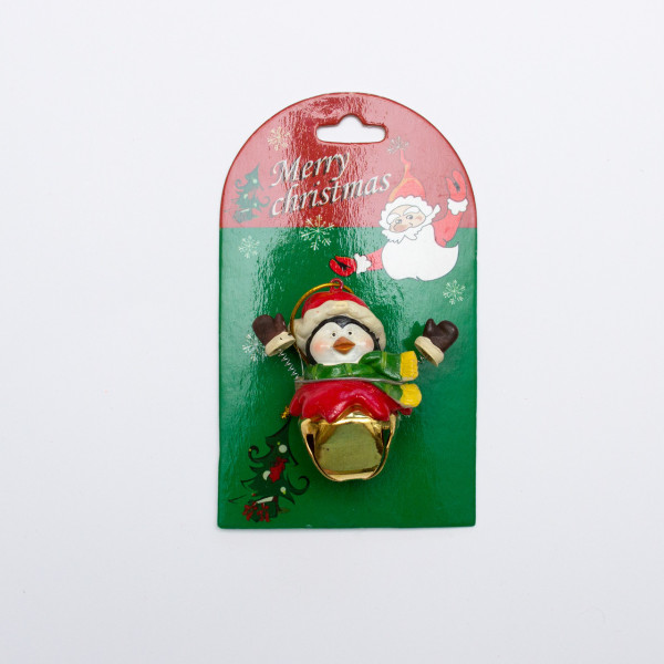 Новорічна ялинкова іграшка - фігурка Пінгвін, 6,5 см, різнокольоровий, кераміка (021666)