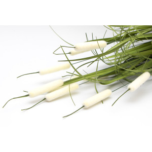 Штучна рослина Рогіз з травою у горшку, 78 см, білий, пластик (130368)