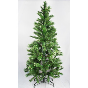 Ялинка штучна із засніженими голками, 180 см, з 2 частин, металева ніжка, ялинка, зелений, ПВХ (100095)