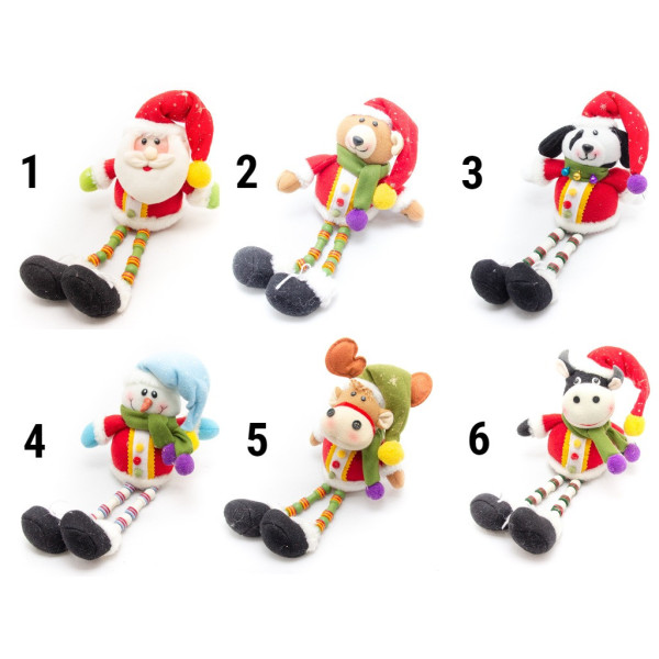 М'яка новорічна фігурка Собака, 33 см, різнокольоровий, текстиль (180066-3)