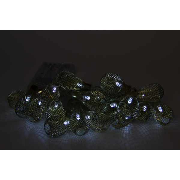 Світлодіодна гірлянда з насадками, 3 м, 20Л, на батарейках, білий, IP20 (651856)