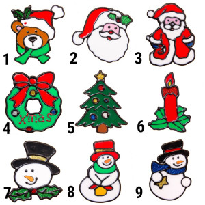 Новорічна прикраса - наліпка на вікно різдвяний вінок, 10x10 см, зелений, силікон (000456-4)