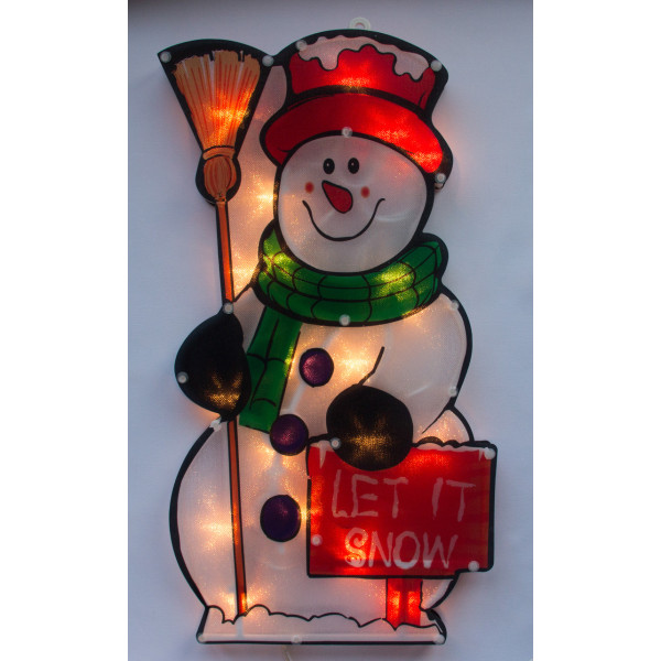 Світлодіодна декорація - Сніговик, 42x23 см, 20л, пластик, IP20 (640140)