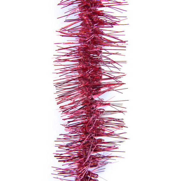 Новорічна прикраса - мішура, 200x5 см, ПВХ, червона (ГВС-50/2-3)