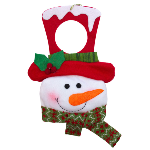 Новорічна ялинкова іграшка - фігурка Сніговик, 24 см, різнокольоровий, текстиль (430475-2)