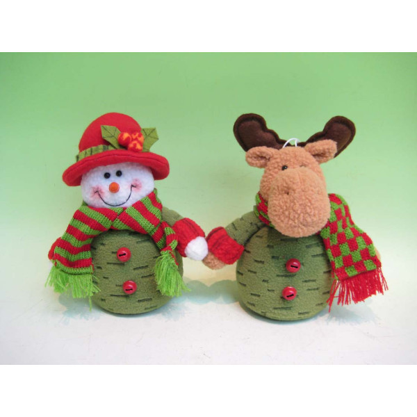 М'яка новорічна фігурка Сніговик, 15 см, зелений, текстиль (000081-1)