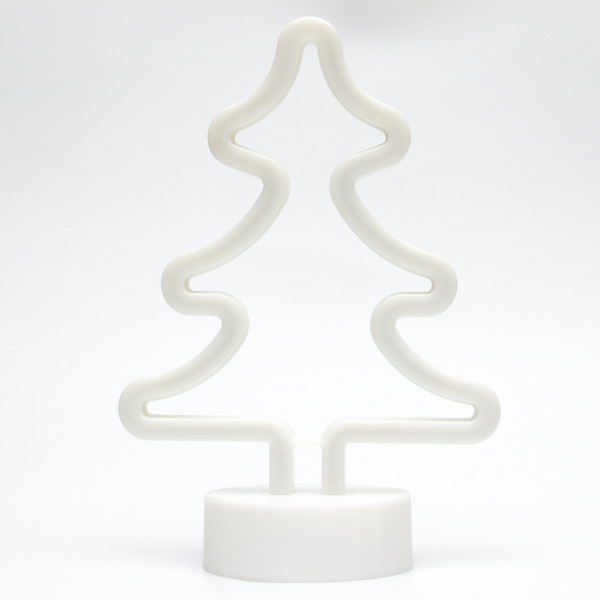 Неоновий світильник Ялинка на підставці, нічник, 19x10x27 см, зелений, 3 AA (140663)