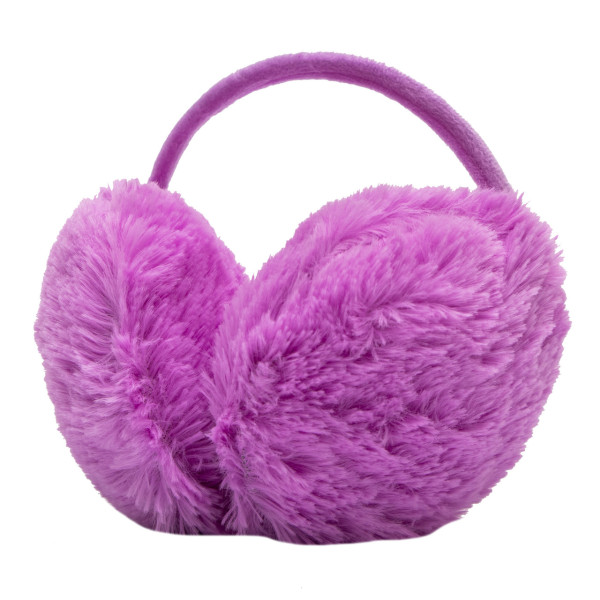 Хутряні навушники дитячі, теплі з еко хутра, 13,5x11,5x11,8 см, бузкові (240028)