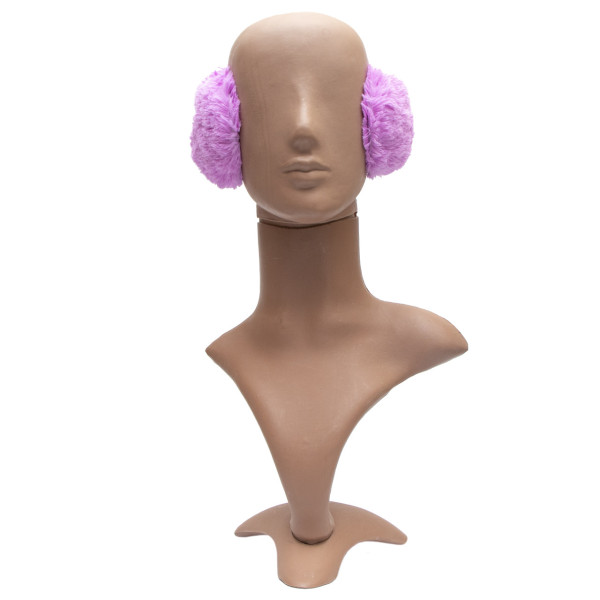 Хутряні навушники дитячі, теплі з еко хутра, 13,5x11,5x11,8 см, бузкові (240028)